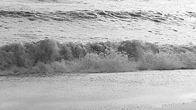 waves crashing on the shore