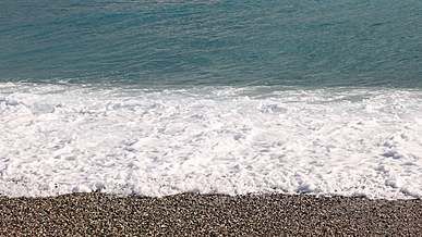 waves crashing on a shore