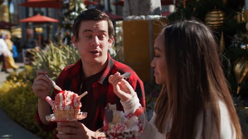 Couple Eating Ice Cream Together