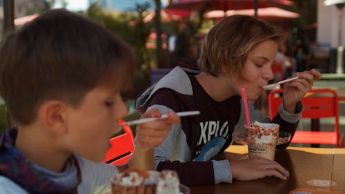 Boys Eating Ice Cream 