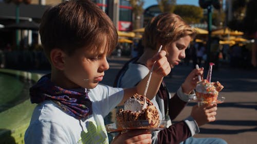 Boys Eating Ice Cream