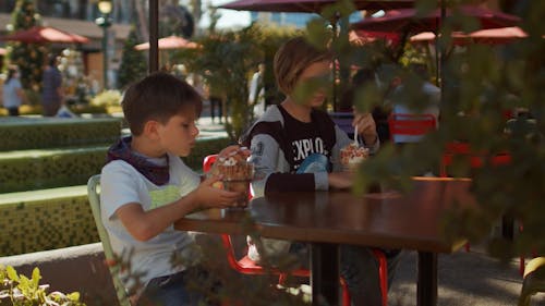 Boys Eating Ice Cream