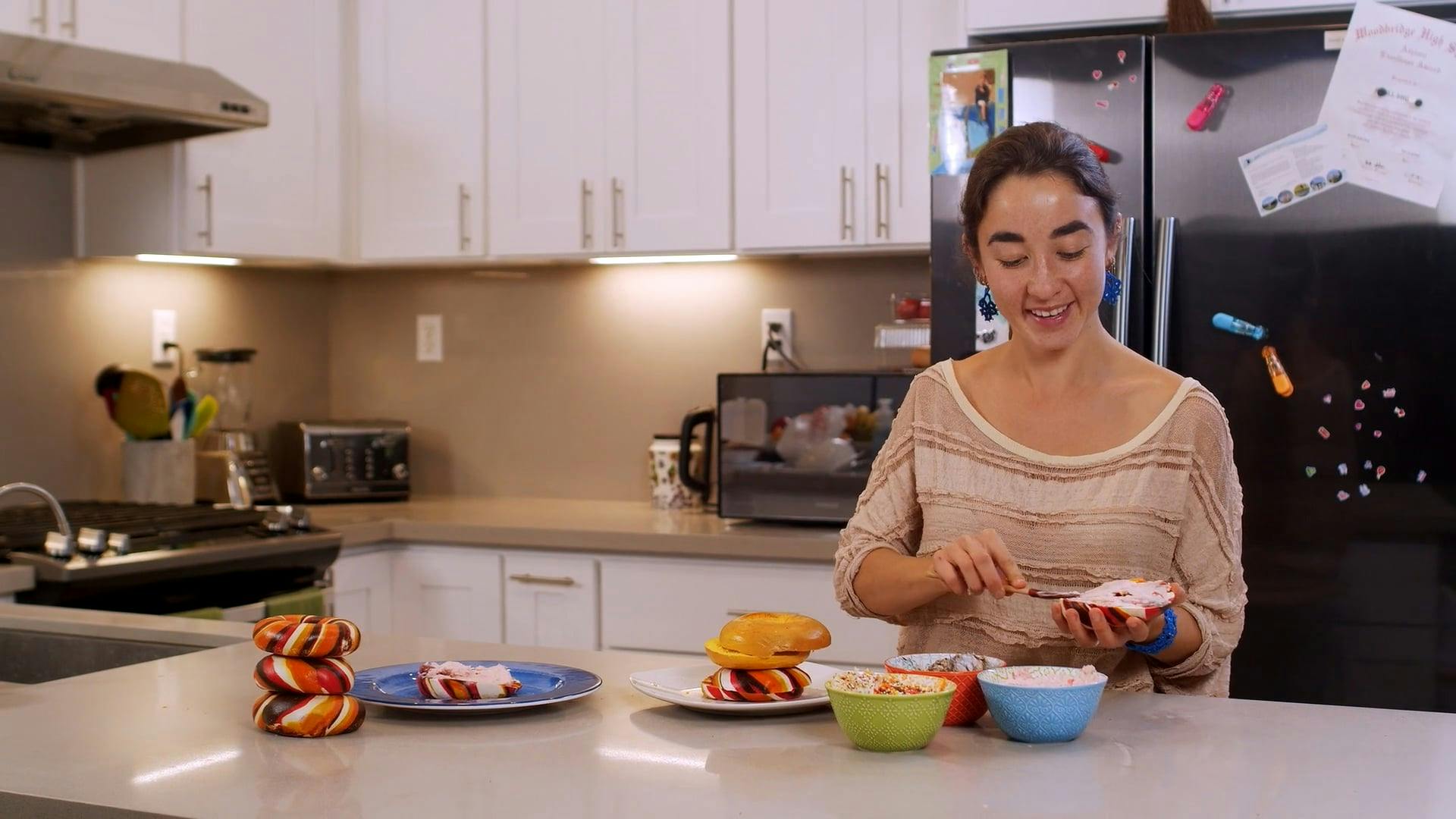 A Woman Preparing Bagel Sandwich Free Stock Video Footage, RoyaltyFree 4K & HD Video Clip