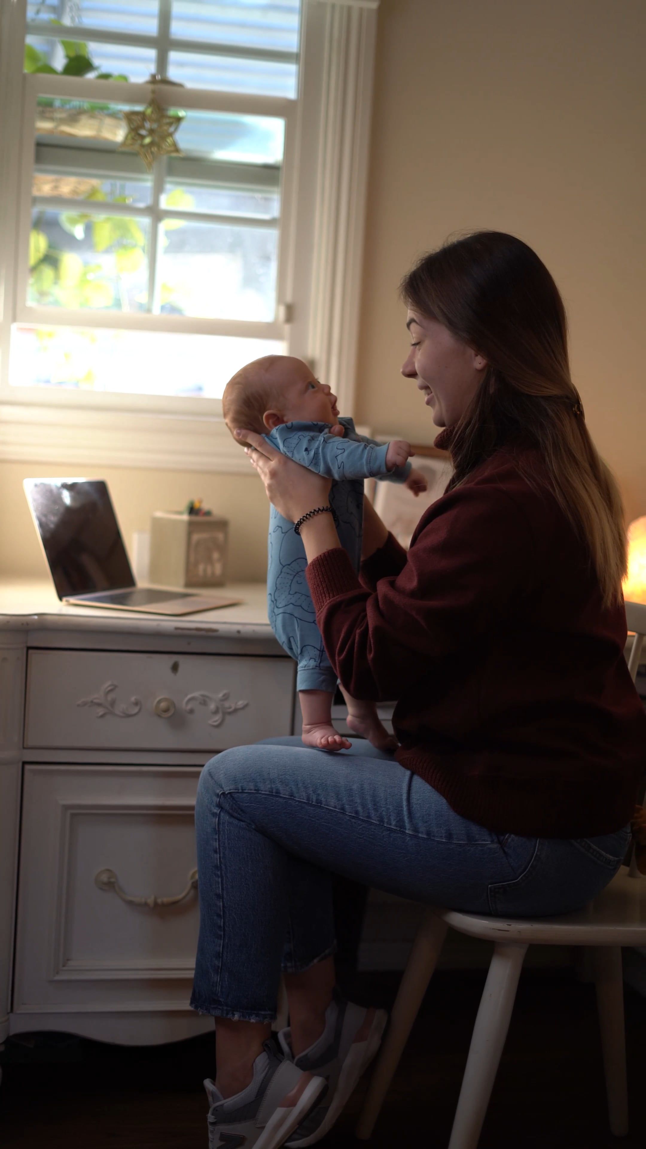 A Woman Playing with the Baby while Sitting Free Stock Video Footage ...