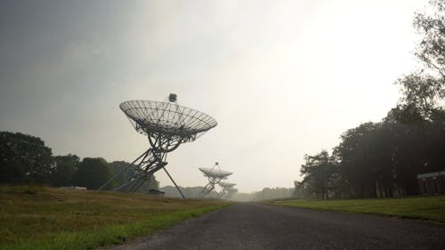 Radio Telescopes Placed In A Green Field