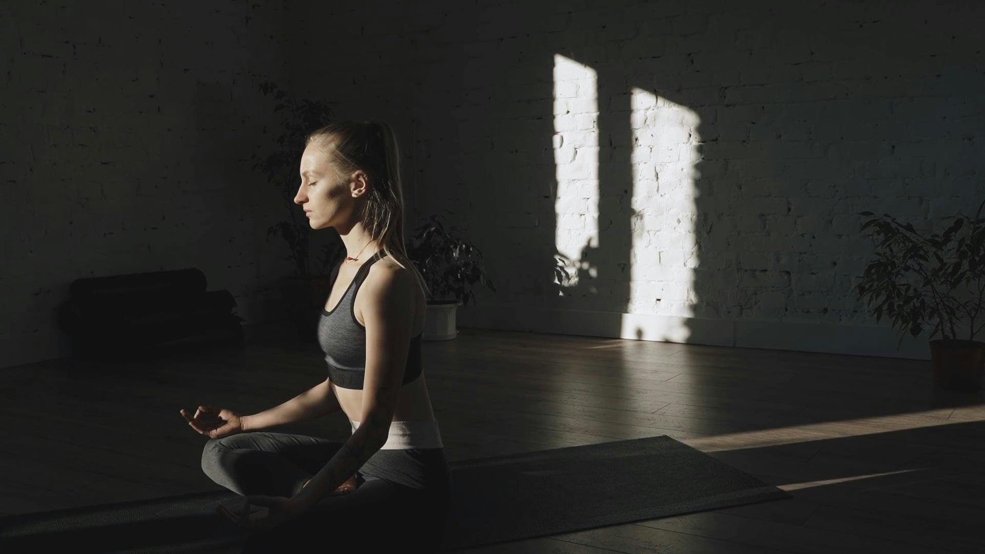 Woman In Lotus Position While The Sunlight Entering The Room · Free 