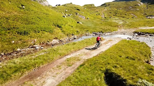 Back View of Mountain Biker 