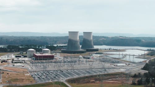 Aerial Shot Of A Power Plant