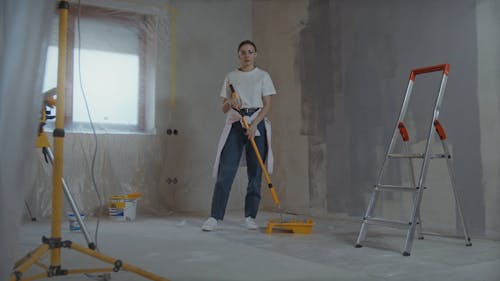 Woman Preparing to Paint