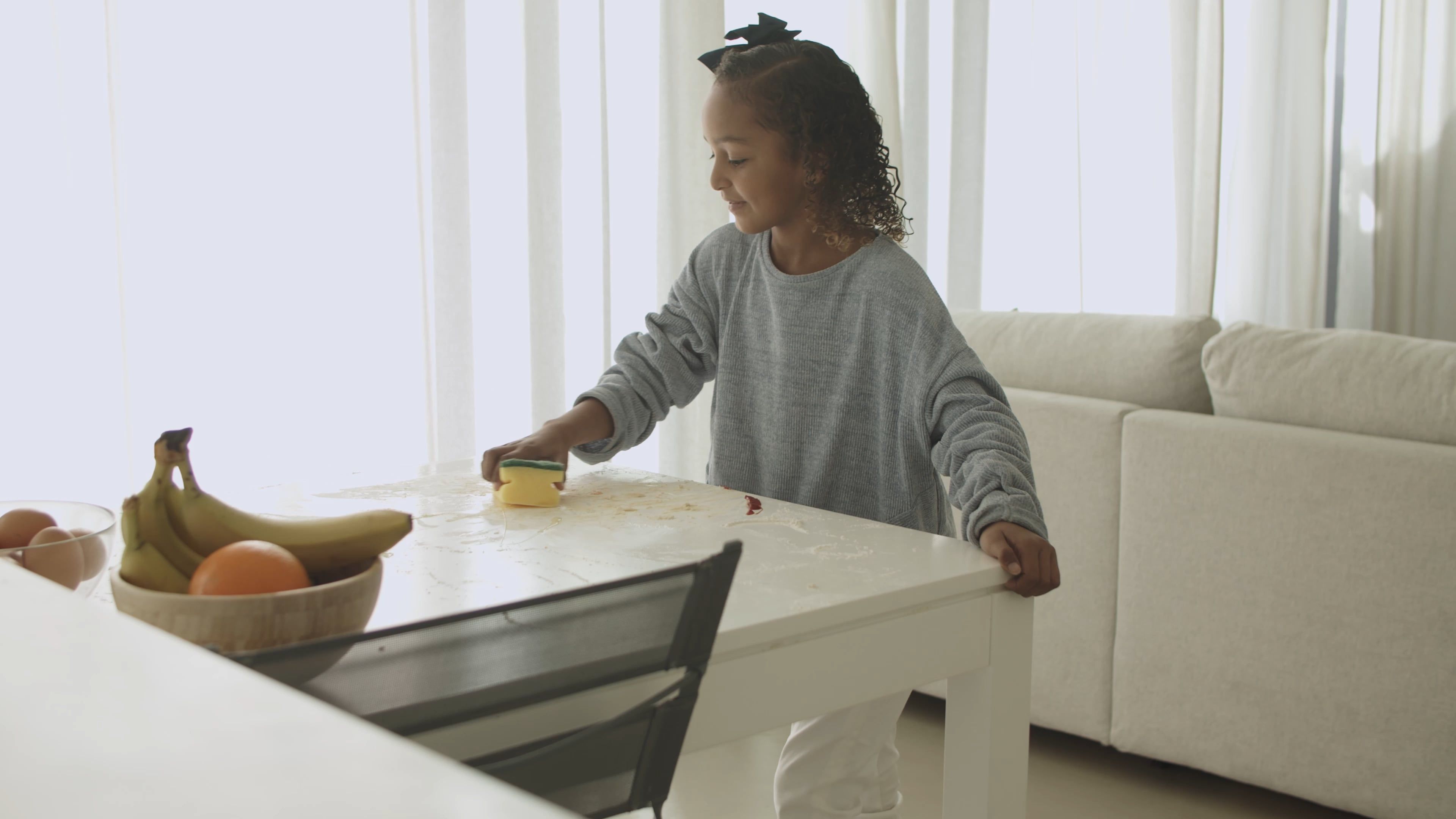 A Girl Cleaning the Table Free Stock Video Footage, Royalty-Free 4K ...
