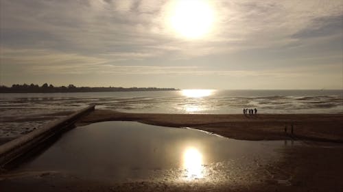 High Angle Shot of a Seashore