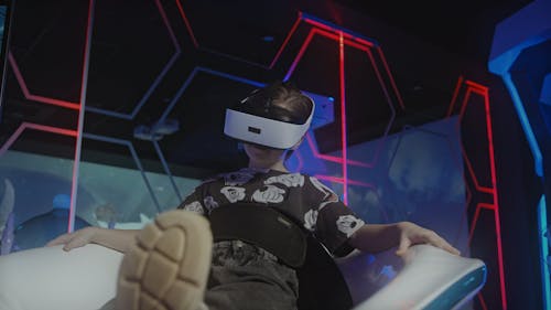 Person Playing Virtual Reality Simulator