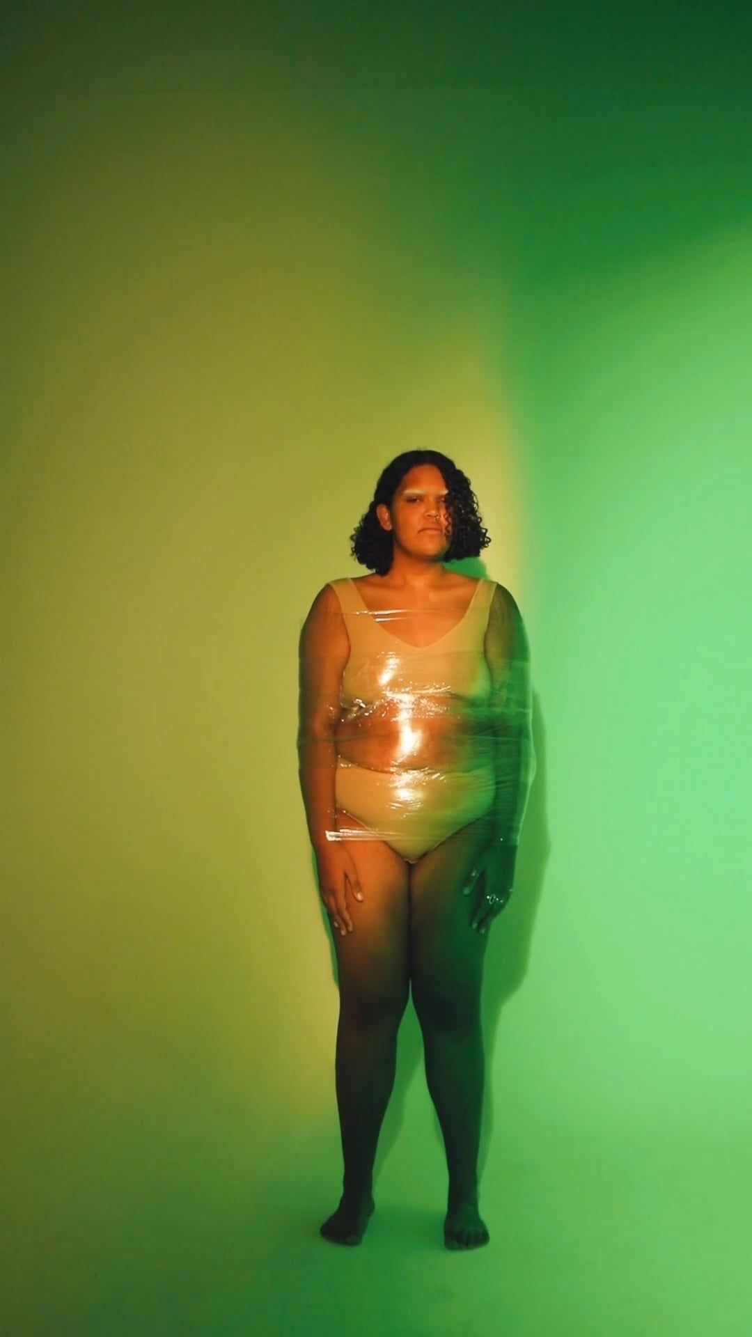 Young Woman Posing Wrapped in Cling Film Free Stock Video Footage ...