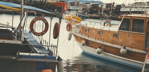 Boats Docked on Harbor