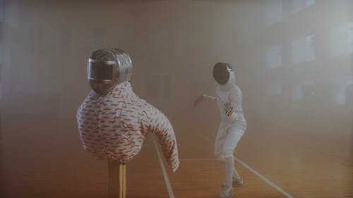 Person Fencing at the Gym