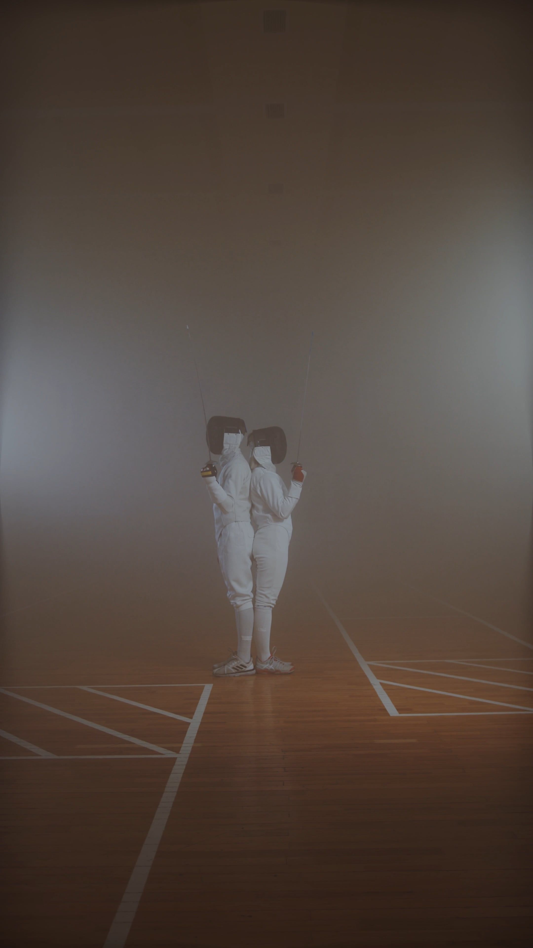 Two Fencer Standing Back to Back at Each Other Free Stock Video Footage ...