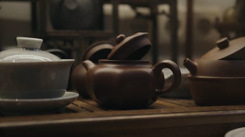 Close up of Teapots