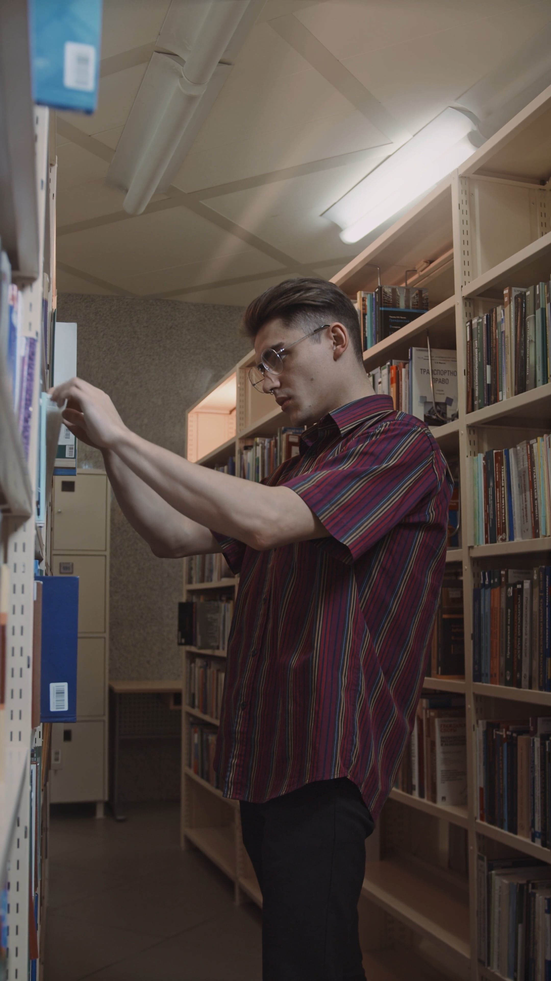 A Man in the Library · Free Stock Video
