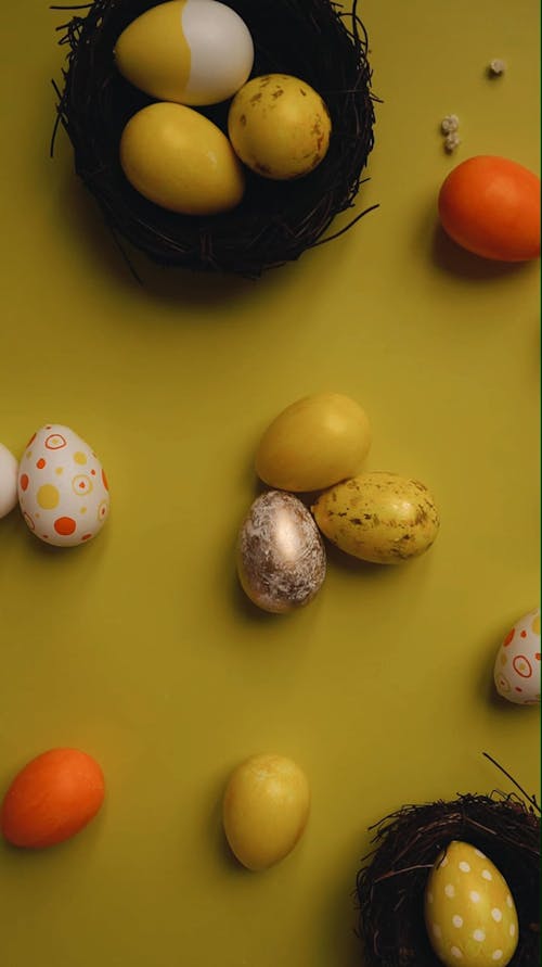 Colorful Easter Eggs in the Nest
