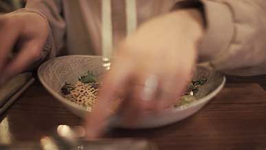 a person eating