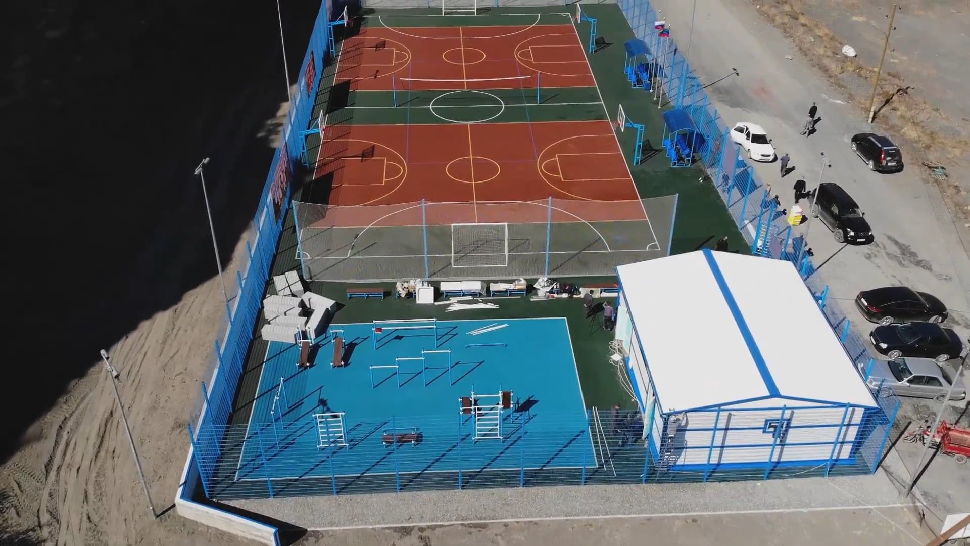 Drone Footage of a Basketball Court Free Stock Video Footage, Royalty ...