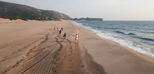 Drone Shot of a Woman Riding a Horse