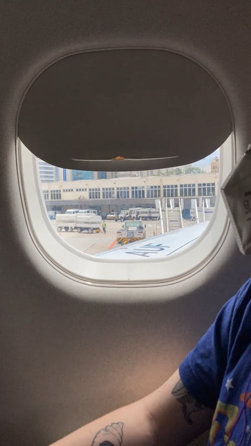 Time Lapse of Airplane Window During Flight