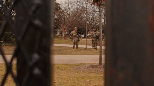 Group of a Military Soldiers Standing