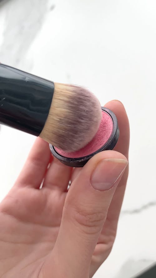 Pink Makeup and Brush