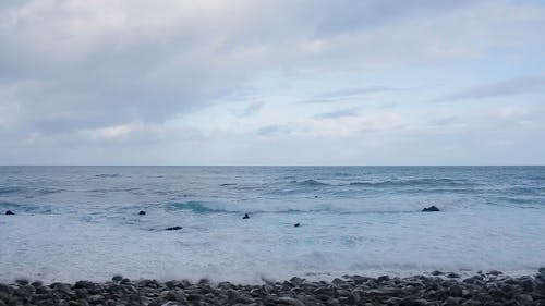 Waves Crashing on Rocky Coast