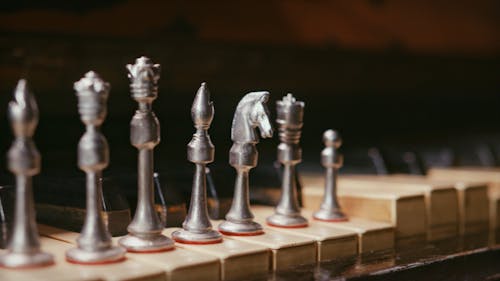 Close-up Footage of Chess Pieces