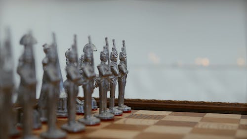 Close-up Footage of Chess Pieces