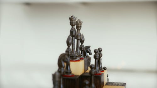 Close-up Shot of Chess Pieces