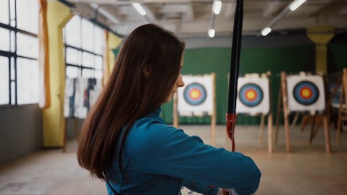A Woman Doing Archery