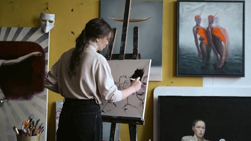Painter Working on a Picture