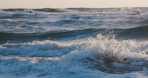 Waves Crashing at Sea