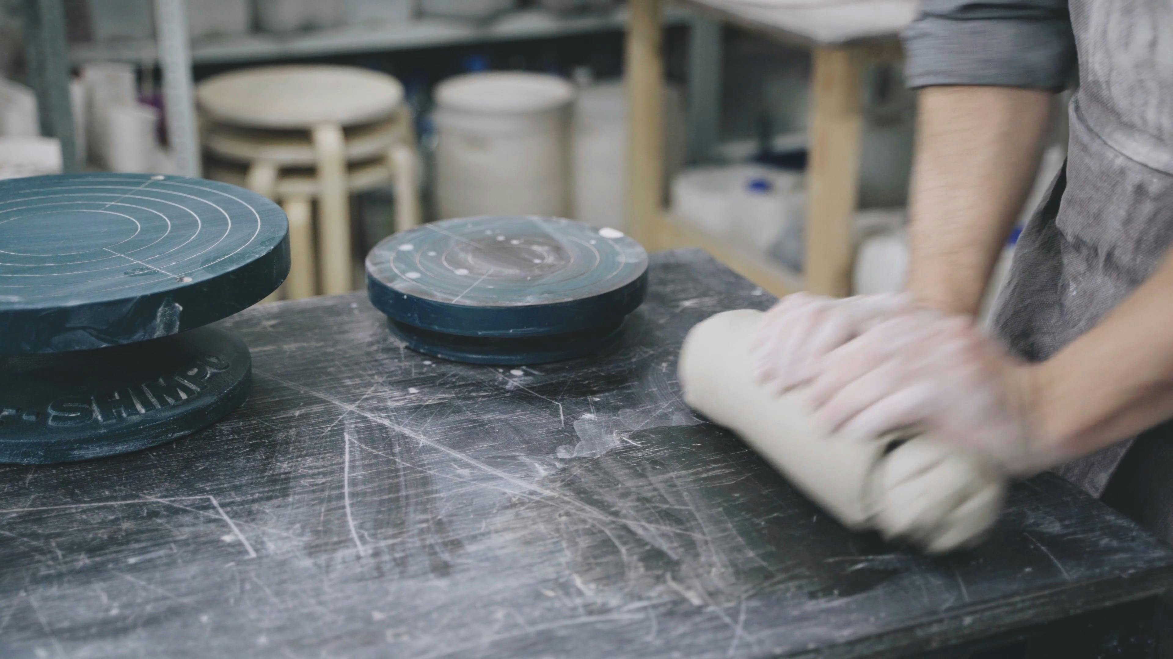 Potter Kneading a Clay · Free Stock Video