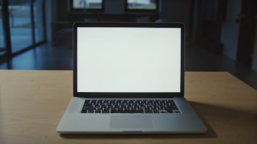 Laptop With a Blank White Screen