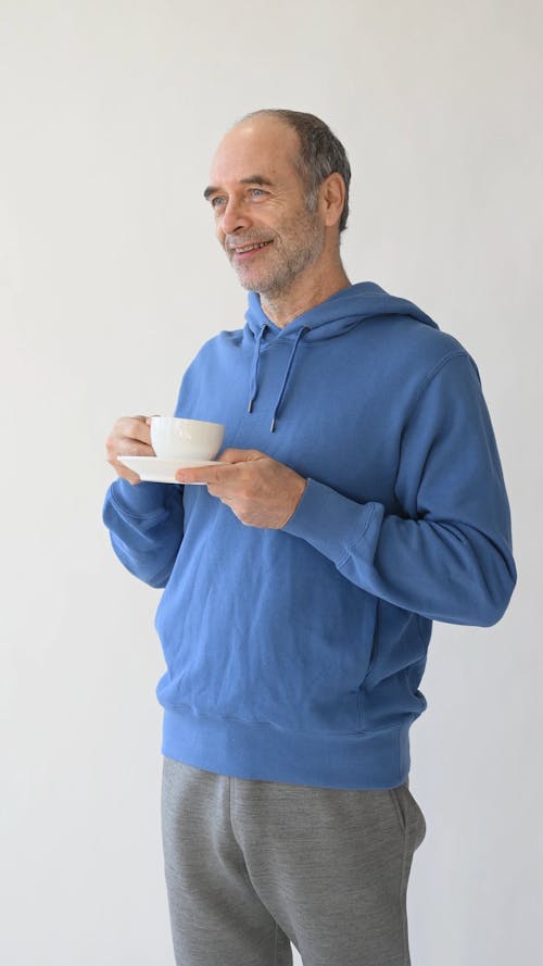 Elderly Man Having Coffee