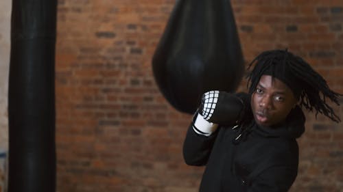 A Man Shadow Boxing