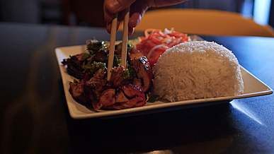 close up shot of food on the plate