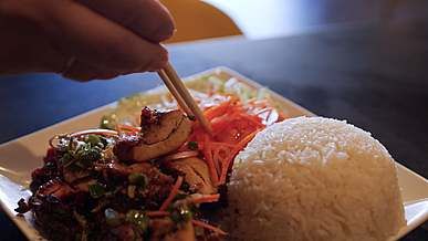 close up video of food on plate