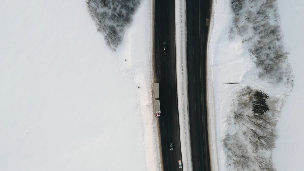 Drone Footage of Roads During Winter Free Stock Video Footage, Royalty ...