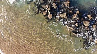 high angle shot of a rocky coast