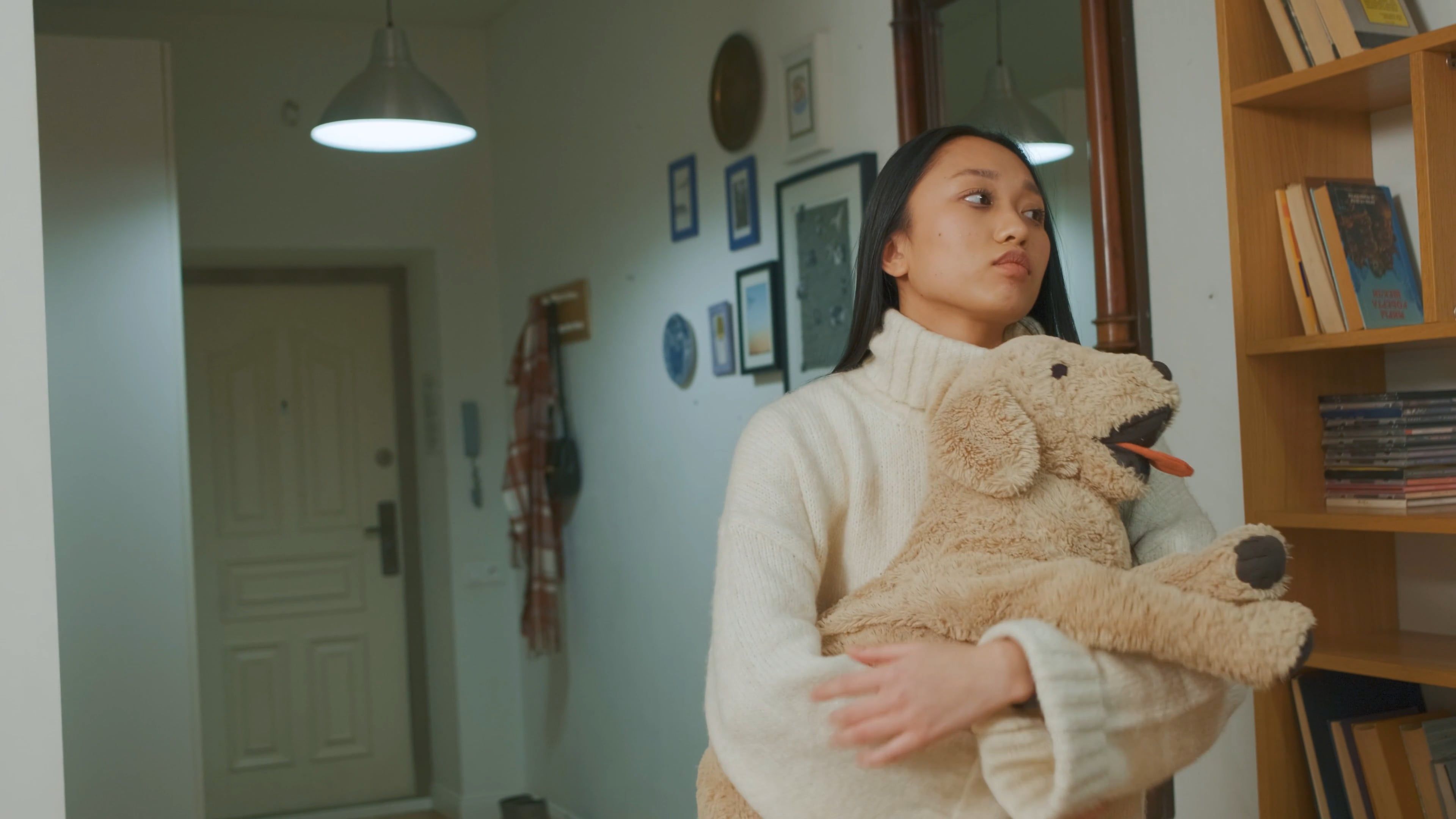 Woman Hugging her Stuffed Toy Free Stock Video Footage, Royalty-Free 4K ...