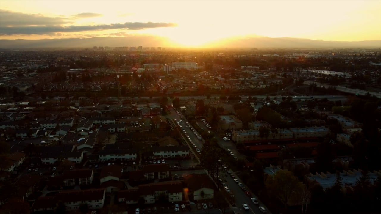 Aerial View of a Busy City at Sunset Free Stock Video Footage, Royalty ...