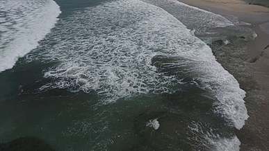 high angle shot of the shore