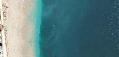 aerial footage of a beach