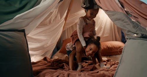 A Children Playing at the Tent