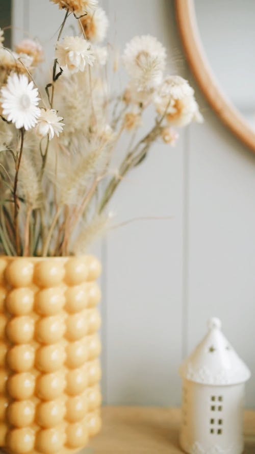 Decorations and Quail Eggs in a Cup